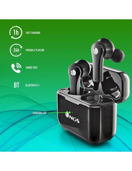 AURI + MIC BT NGS ARTICA BLOOM IN EAR GARGA INALAMBRICA NEGRO PN: ARTICABLOOMBLACK EAN: 8435430620016