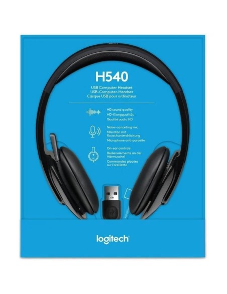 AURI + MIC USB   1.8M LOGITECH H540 CASCOS NEGRO PN: 981-000480 EAN: 5099206038868