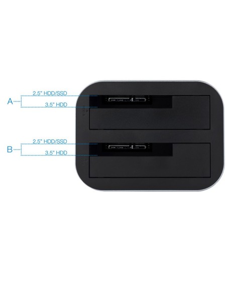 BASE HD 2.5/3.5" TOOQ    USB 2 .0 GRIS PN: TQDS-805G EAN: 8433281009622