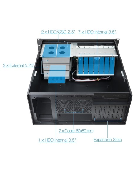 RACK SERVER 19" 4U 406N-USB3   NEGRO PN: RACK-406N-USB3 EAN: 8433281009431