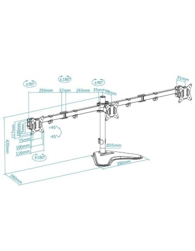 SOPORTE MESA VESA 17-27" 3 MON ITORES GIRA /...