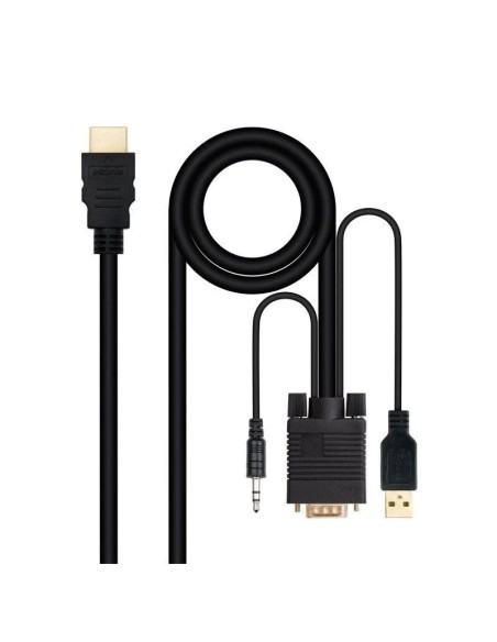 ADAPT.  VGA + JACK 3.5 +A HDMI  USB-A 1.8M NEGRO PN: 10.15.4350 EAN: 8433281013834   