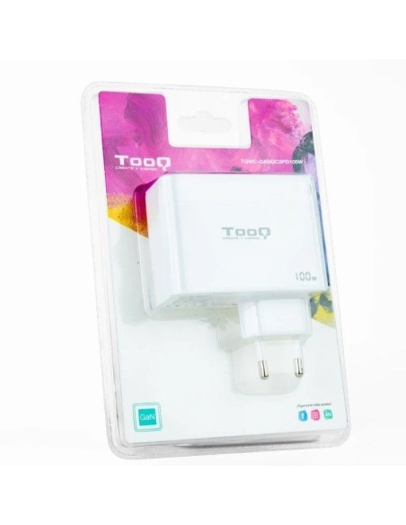 CARGADOR  5V ENCHUFE 2 X USB   TYPE C, USB, 100W BLANCO PN: TQWC-GANQC2PD100 EAN: 8433281013216