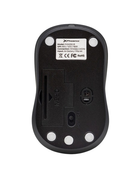 RATON WIRELESS PHOENIX M250    NEGRO CON RECEPTOR USB PN: PHM250-B EAN: 8436583235409