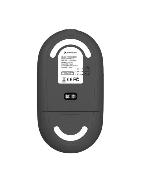 RATON WIRE/BT PHOENIX  REBBLE  NEGRO RECARGABLE + RECEP USB PN: PHREBBLE-B EAN: 8436583235430
