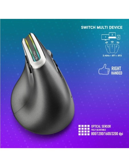 RATON WIRELESS NGS EVO KARMA   VERTICAL NEGRO RGB PN: EVOKARMA EAN: 8435430621259