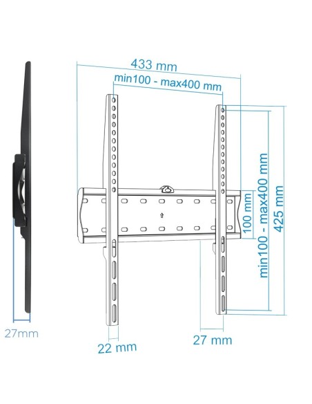 SOPORTE MONITOR/TV 32-55" TOOQ NEGRO PN: LP4155F-B EAN: 8433281007147