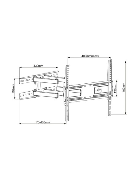 SOPORTE PARED VESA 32-55" UNYK ACH UNIVERSAL DOBLE BRAZO PN: UK740401 EAN: 6974560221080