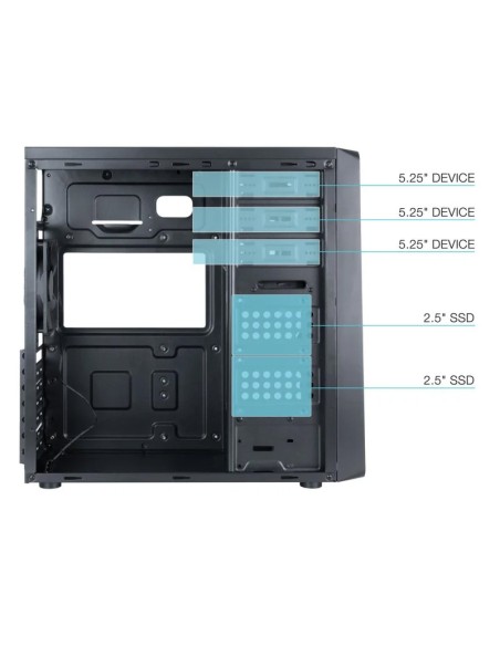 CAJA SEMITORRE ATX TQC-5701U3C -B TOOQ NEGRA PN: TQC-5701U3C-B EAN: 8433281013575
