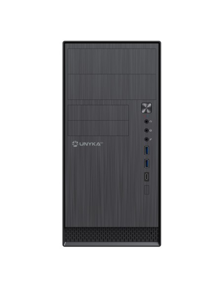 CAJA MICRO ATX UNYKA AERO C12  V2 NEGRA SIN FUENTE PN: UK52110V2 EAN: 8436617921018