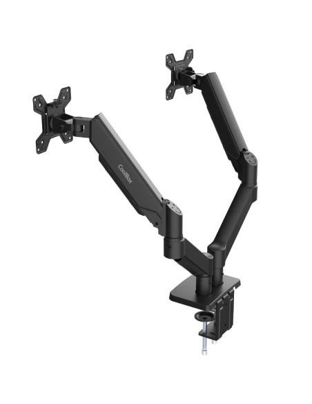 SOPORTE MESA VESA NEUMATICO 32 " 2 MONITORES M02D NEGRO PN: COO-SOP-M02D EAN: 8436624420177