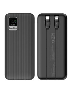 POWERBANK 20000 MAH COOLBOX    CON CABLES INCLUIDOS NEGRO...