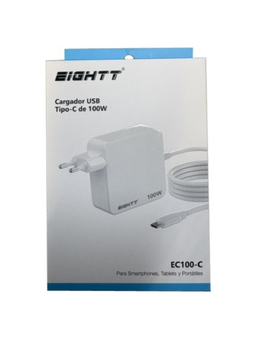 ALIMENTADOR PORT. 100W EIGHTT  USB-C BLANCO PN:...