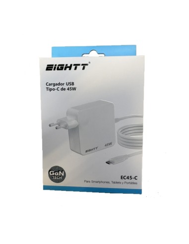 ALIMENTADOR PORT.  45W EIGHTT  USB-C GAN TECH...
