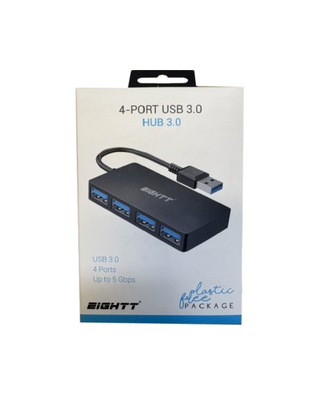 HUB 4 PTOS 4 X USB 3.0 EIGHTT PN: EC4USB-A EAN: 8425402168806   