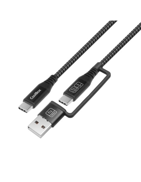 MULTICABLE USB TYPE C, USB A   COOLBOX 60W 3.0 10GBPS PN: COO-CAB-UAC-60W EAN: 8436624423505   