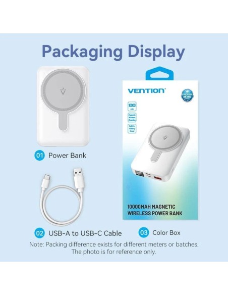 POWERBANK 10000 MAH VENTION    WIRELESS BLANCO PN: FHTW0 EAN: 6922794785519   
