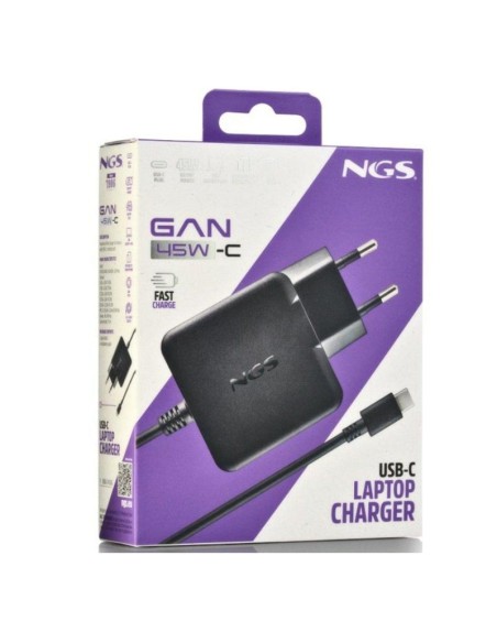 ALIMENTADOR PORT.  45W NGS GAN 45W-C FASTCHARGE NEGRO PN: GAN45W-C EAN: 8435430627626   