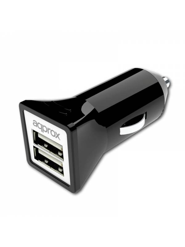 CARGADOR  5V COCHE 2X USB 3.1A  NEGRO