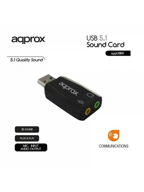 TARJ. SONIDO USB APPROX 5.1 PN: APPUSB51 EAN: 8435099515579
