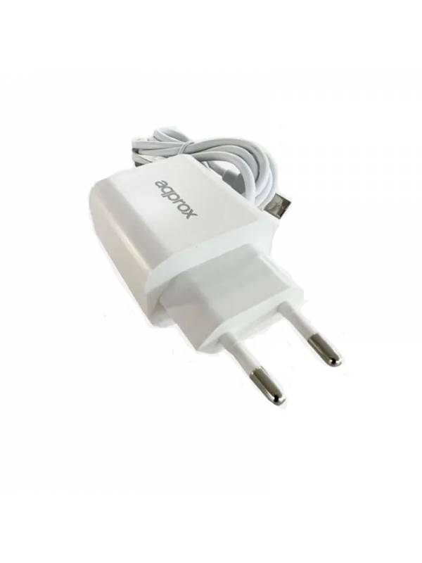 CARGADOR 5V ENCHUFE APPROX 18W CON CABLE TYPE C BLANCO PN: APPUSBWALL18 EAN: 8435099531722