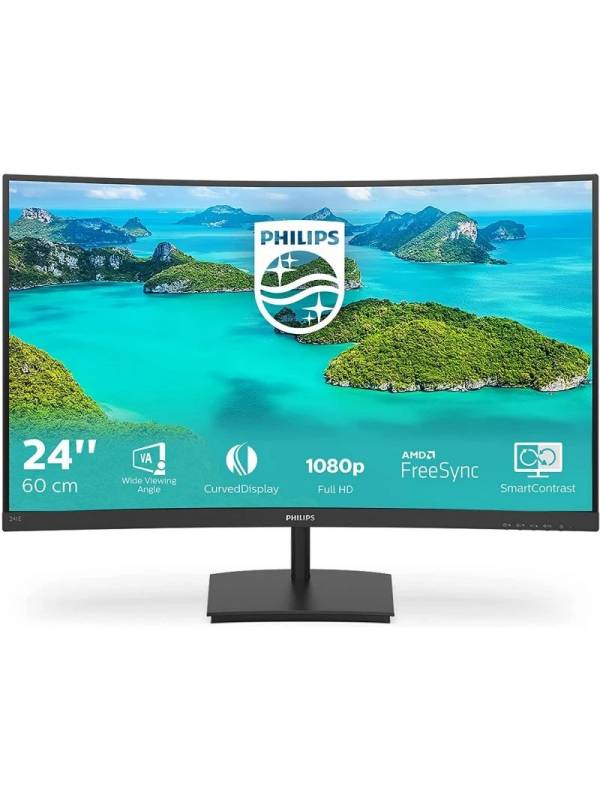 MONITOR 23.6 PHILIPS 241E1SC 00 FHD VA CURVO NEGRO PN: 241E1SC00 EAN: 8712581758417