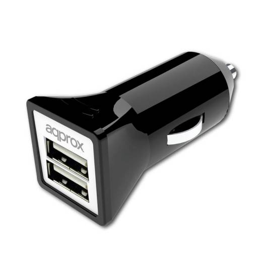 CARGADOR  5V COCHE 2X USB 3.1A  NEGRO