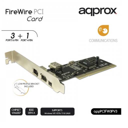 TARJ. 3 PTOS FIREWIRE PCI APPR OX IEEE 1394