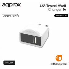 CARGADOR  5V ENCHUFE APPROX 1X  USB TRAVEL WALL BLANCO